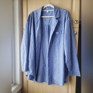 Only 100% Cotton Blue Striped Pajama Top